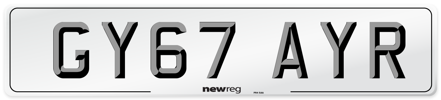 GY67 AYR Number Plate from New Reg
